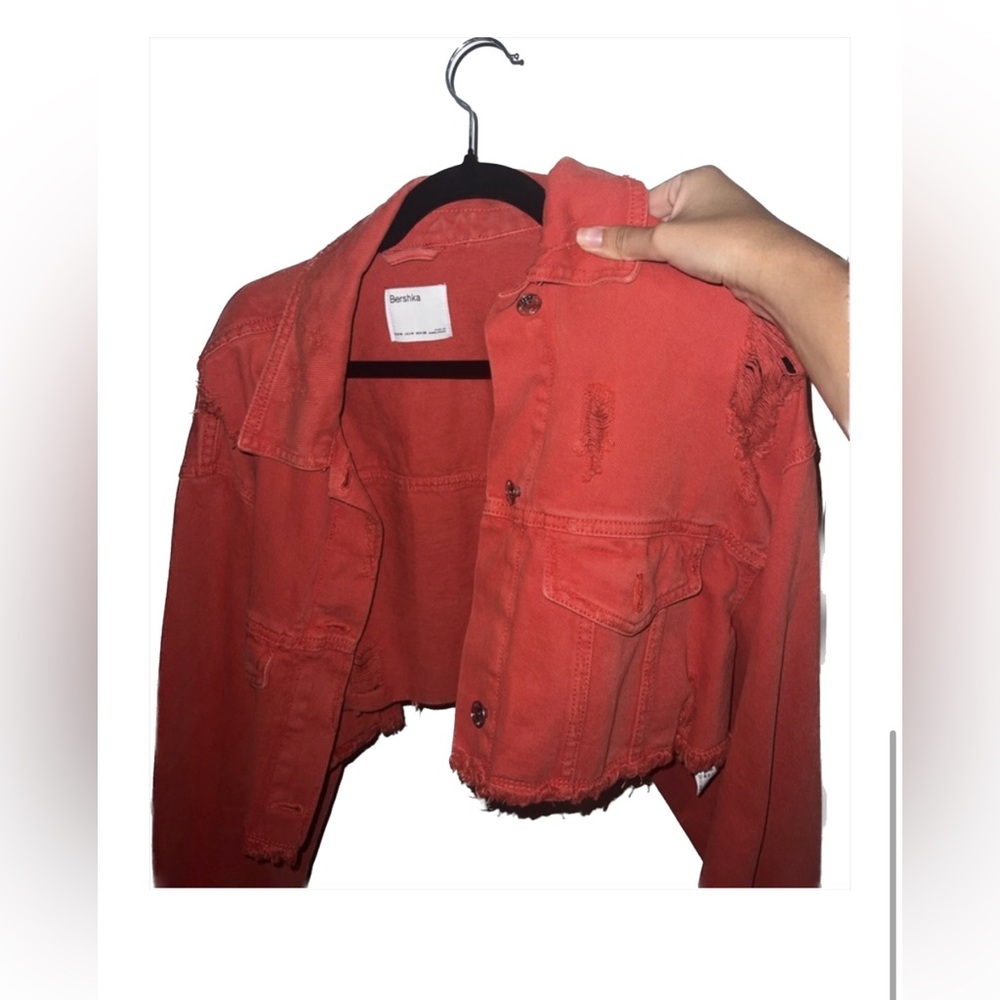 Red jean jacket